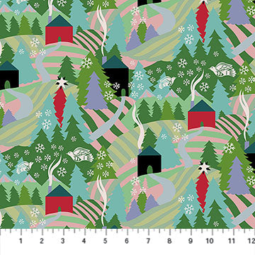 Cozy Christmas - Flurry in Morning - by Anna Maria Textiles with Northcott Fabrics