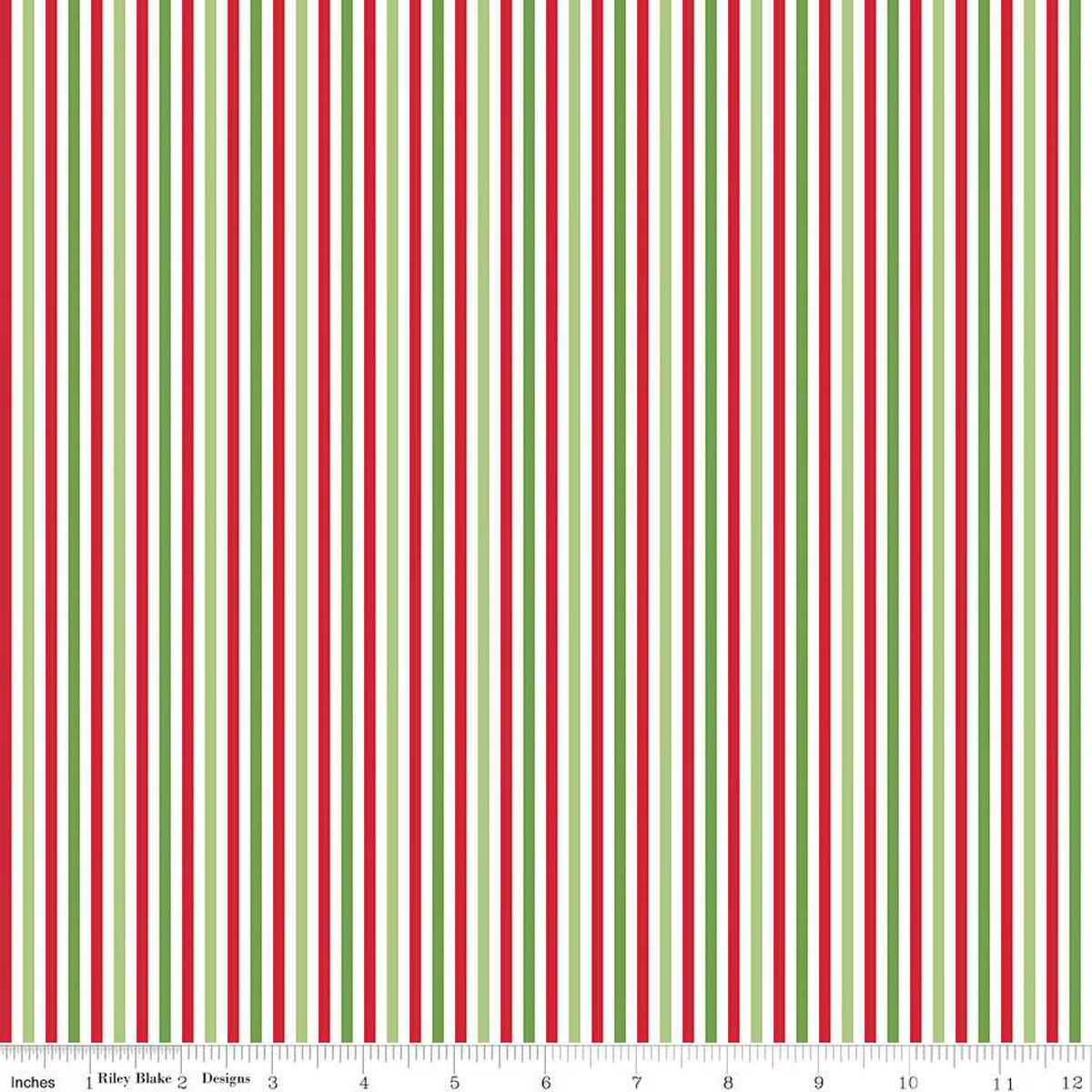 Stripes Fabric - 1/8" Stripe Christmas - by Riley Blake Designs