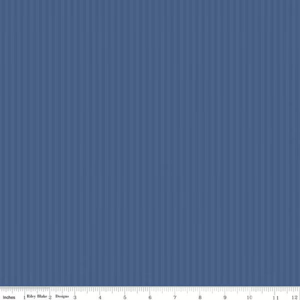 Stripes Fabric - 1/8" Tonal Stripe Denim by Riley Blake Designs