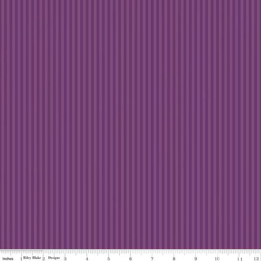 Stripes Fabric - 1/8" Tonal Stripe Eggplant - by Riley Blake Designs