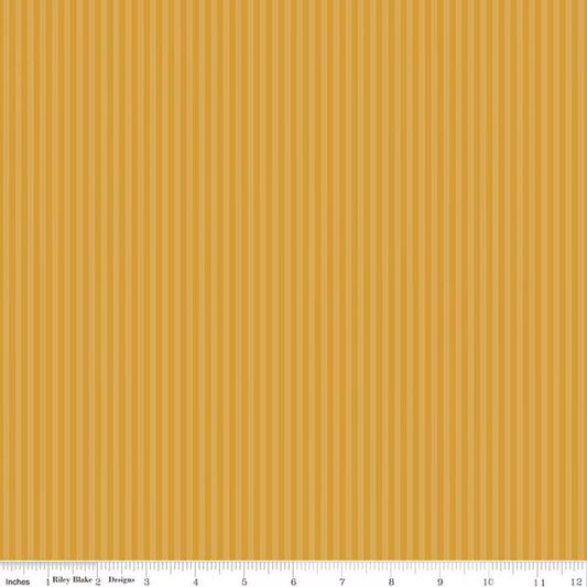 Stripes Fabric - 1/8" Tonal Stripe Golden - by Riley Blake Designs