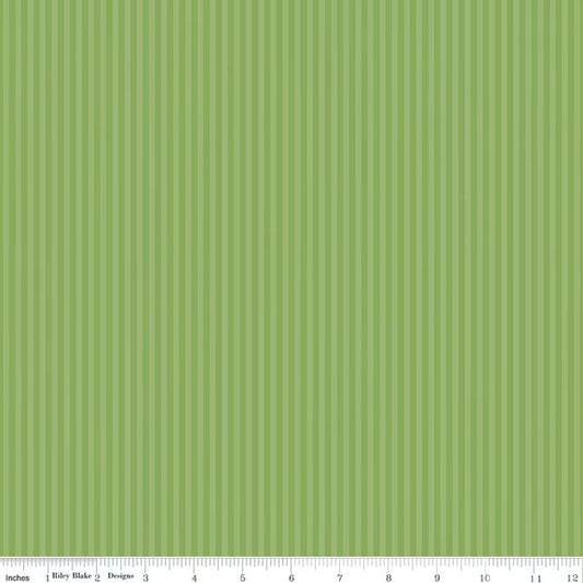 Stripes Fabric - 1/8" Tonal Stripe Green - by Riley Blake Designs