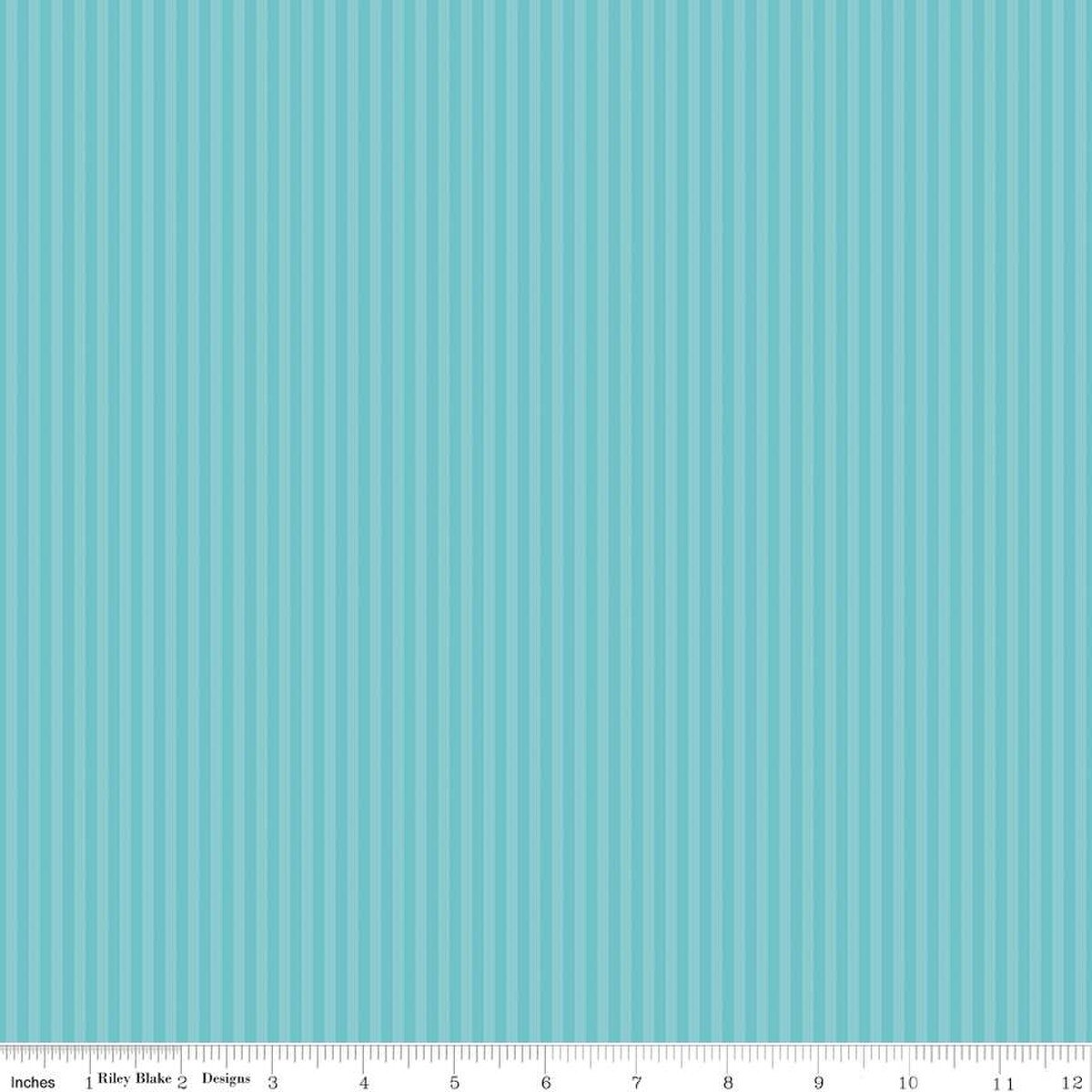 Stripes Fabric - 1/8" Tonal Stripe Peacock by Riley Blake Designs