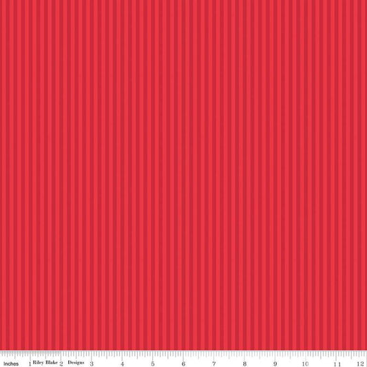 Stripes Fabric - 1/8" Tonal Stripe Red - by Riley Blake Designs