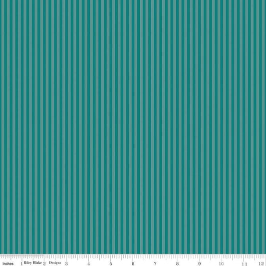 Stripes Fabric - 1/8" Tonal Stripe Teal - by Riley Blake Designs