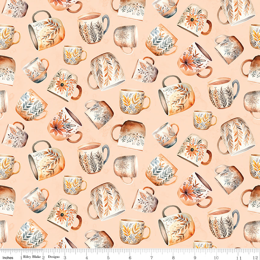 Coffee Time - Coffee Mugs in Shell - by RBD Designers with Riley Blake Designs