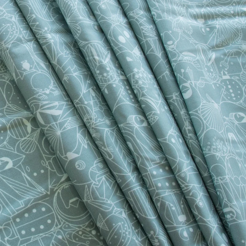End Papers Vol. 1 - End Papers in Seafoam - by Charley Harper for Birch Fabrics