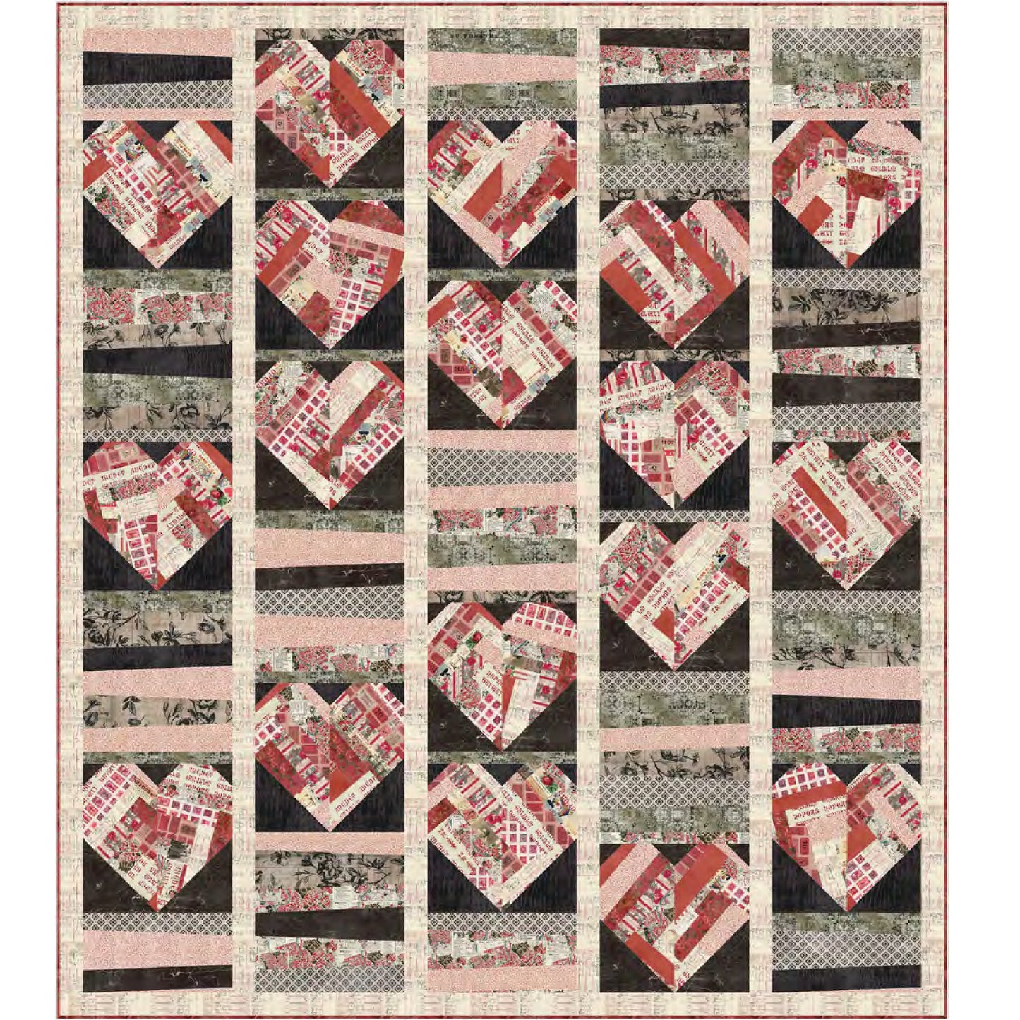 Country Hearts Quilt Kit – Featuring the Red Palette by Tim Holtz