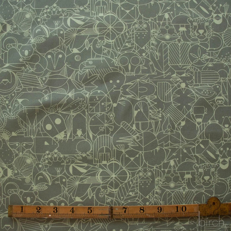 End Papers Vol. 2 - End Papers in Jade - by Charley Harper for Birch Fabrics