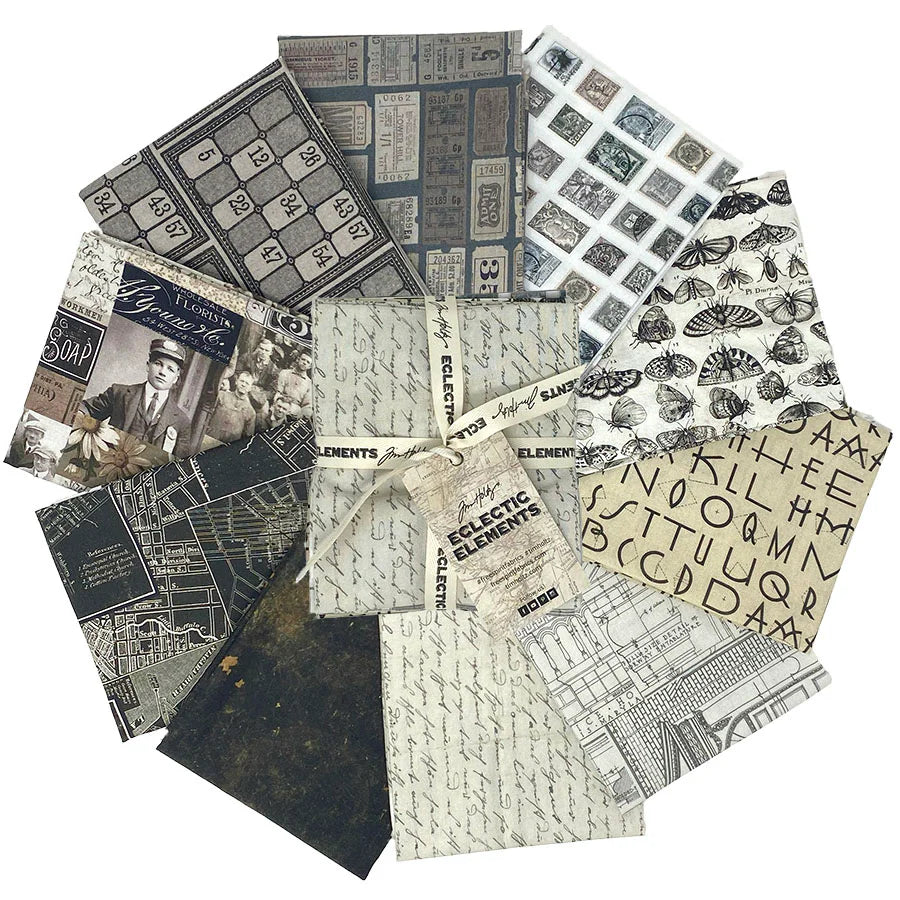 Eclectic Elements Palette Charcoal Bundles by Tim Holtz with Free Spirit Fabrics