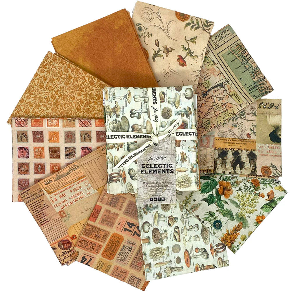 Eclectic Elements Palette Orange Bundles by Tim Holtz with Free Spirit Fabrics