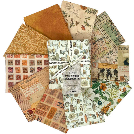 Eclectic Elements Palette Orange Bundles by Tim Holtz with Free Spirit Fabrics