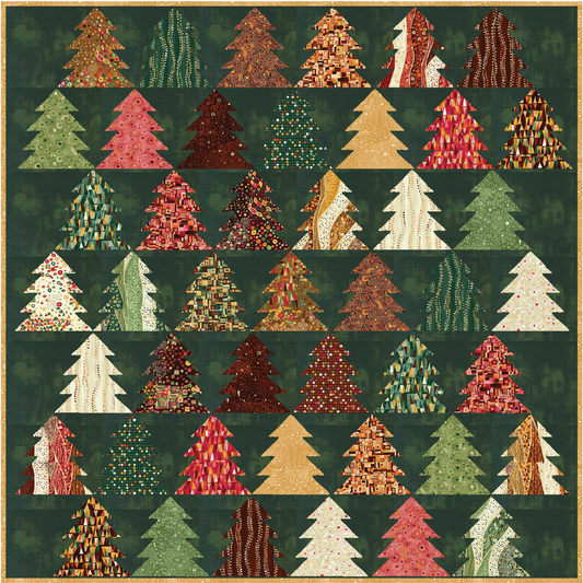 Golden Fir Tree Lane Quilt Kit - Featuring Golden by Makower UK