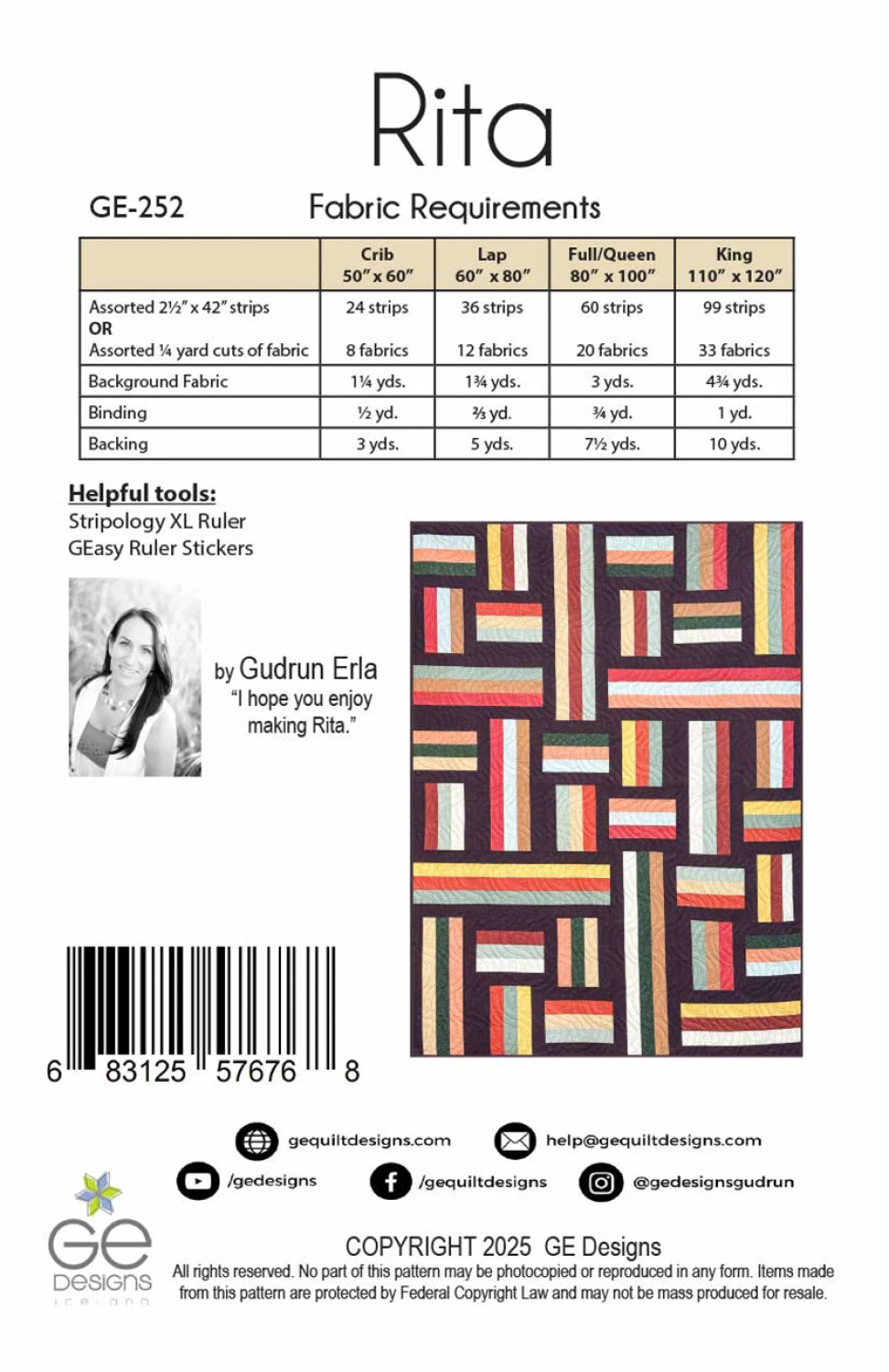 Rita Quilt Pattern by G.E. Designs