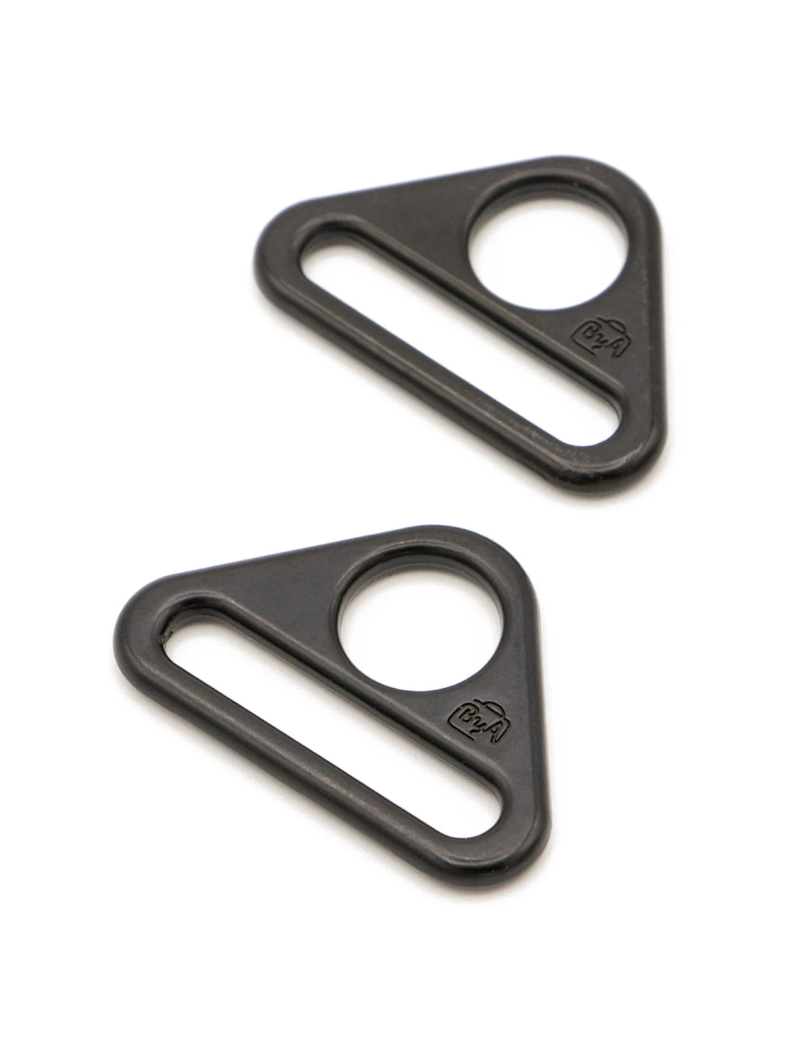 Flat Triangle Ring 1 in - Black Metal - Set of 2