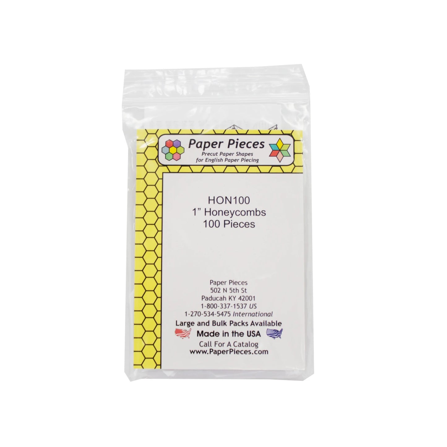1" Honeycombs: Small Pack 100 Paper Pieces for English Paper Piecing