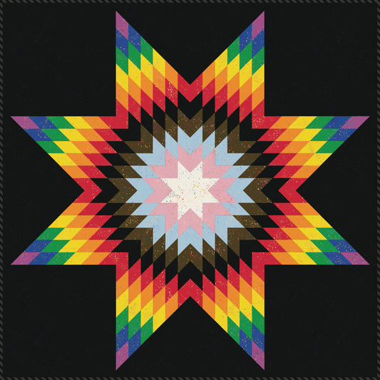 60" x 60" Lone Star Quilt Kit - Fortschritts-Pride-Flagge - Love is Love Fabrics - Mx Domestic