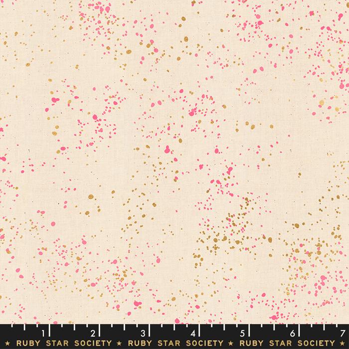 Speckled Metallic Fabric - Neon Pink - by Rashida Coleman Hale with Ruby Star Society