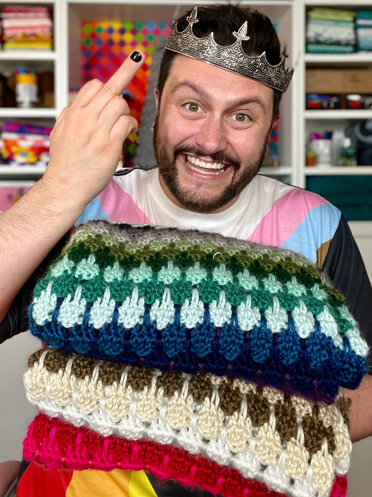 Middle Finger Blanket Crochet Pattern by Mx Domestic with Furls Crochet