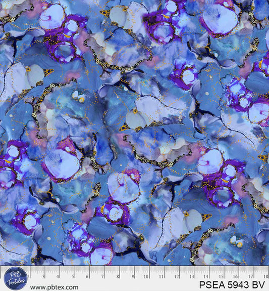 Painted Sea - Tonal Allover - Blue Violet - by Amy Tieman with P&B Textiles
