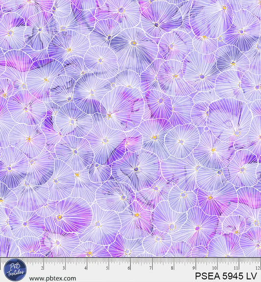 Painted Sea - Linear Bursts - Lavender - by Amy Tieman with P&B Textiles