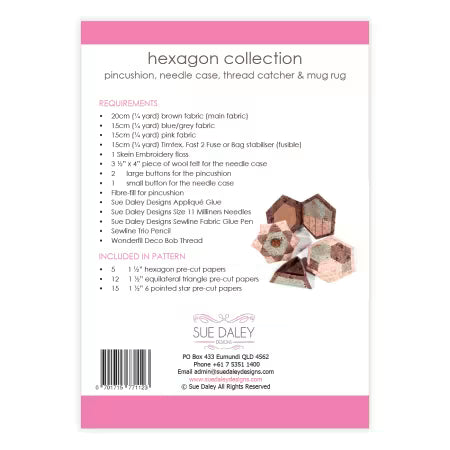 Hexagon Collection - EPP Pattern by Sue Daley Designs