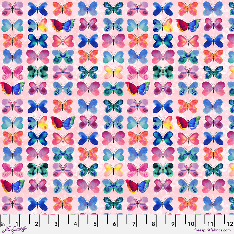 Love in the Wild – Sweet Wing Love - Pink (Half Yard Cut) – by Katy Tanis with FreeSpirit Fabrics