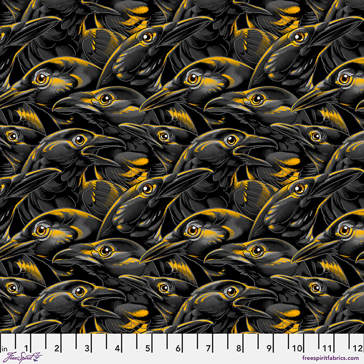 Chain Mail - Crows - by Club Hauer with FreeSpirit Fabrics