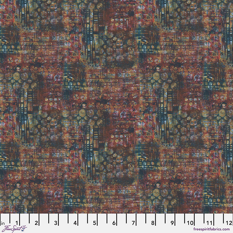 On Your Mark – Contours - Wine – by Seth Apter with FreeSpirit Fabrics