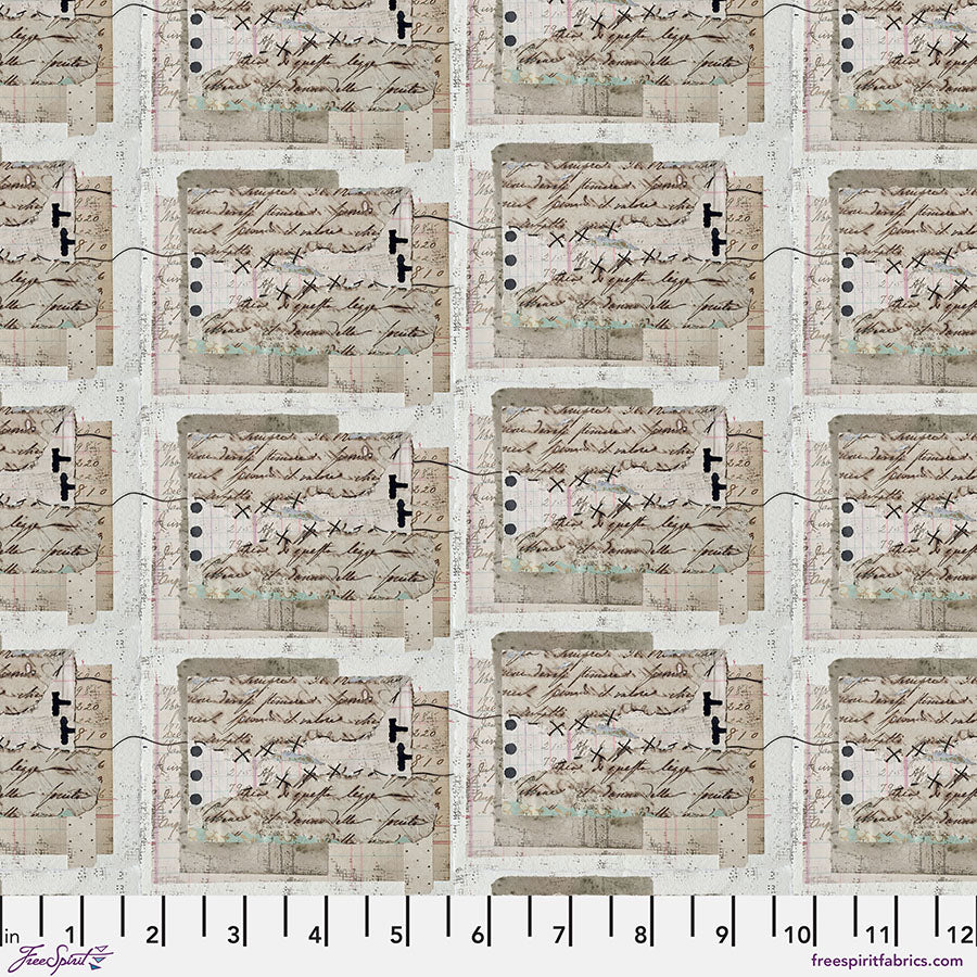 On Your Mark – Script - Paper (Half Yard Cut) – by Seth Apter with FreeSpirit Fabrics