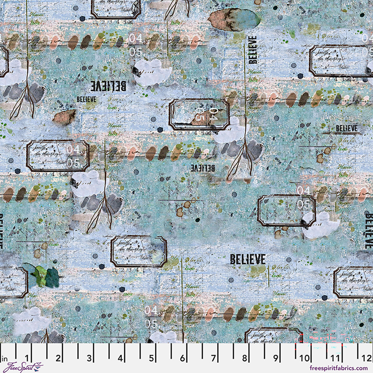 Believe in Sky, One Layer Away by Seth Apter for FreeSpirit Fabrics quilting cotton