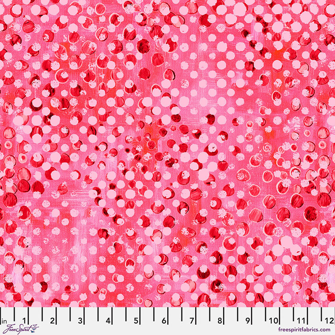 Textures - Splatters in Rosy - by Sue Penn with Free Spirit Fabrics