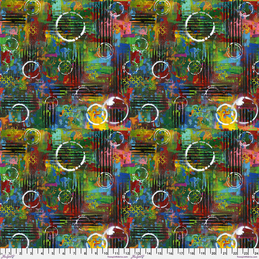 Soda Pop - Grunge in Multi - by Sue Penn Designs with Free Spirit Fabrics