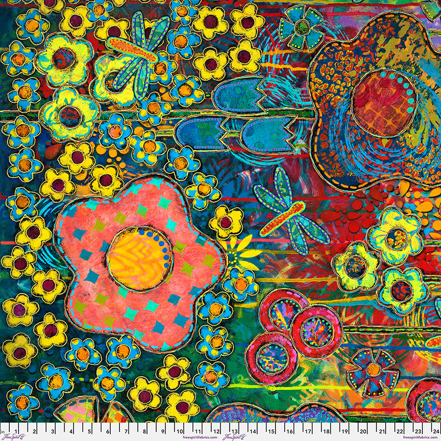 Dragonfly Dance - Dragonfly Dance Panel - Multi – by Sue Penn Designs with FreeSpirit Fabrics