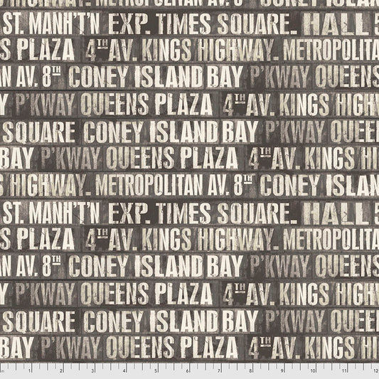 Monochrome - Subway Signs - Charcoal - from Tim Holtz with Free Spirit Fabrics