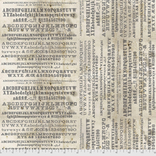 Monochrome - Typography - Parchment - from Tim Holtz with Free Spirit Fabrics