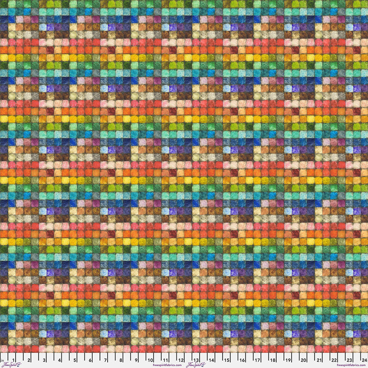 Eclectic Elements Colorblock Mosaic Fabric - Multi - by Tim Holtz with Free Spirit Fabrics