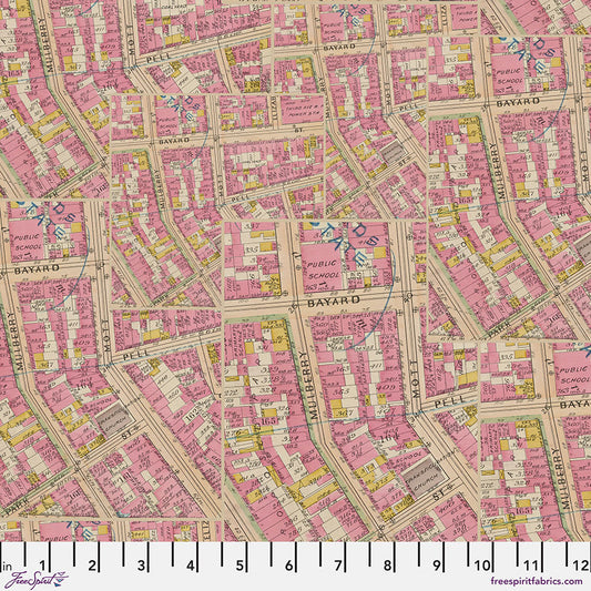 Eclectic Elements Palette Pink - Pink Map by Tim Holtz with Free Spirit Fabrics