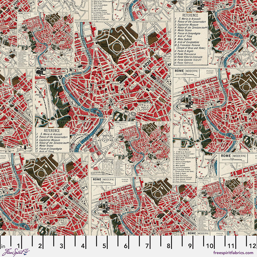 Eclectic Elements Palette Red - Map by Tim Holtz with Free Spirit Fabrics