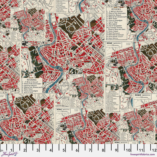 Eclectic Elements Palette Red - Map by Tim Holtz with Free Spirit Fabrics