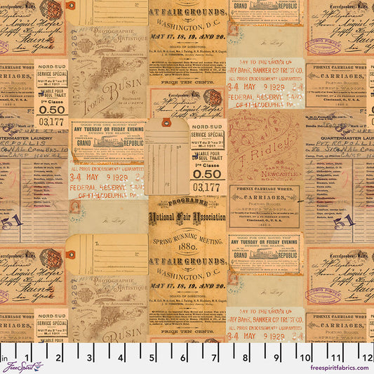 Eclectic Elements Palette Orange - Ephemera by Tim Holtz with Free Spirit Fabrics