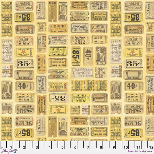 Eclectic Elements Palette Yellow - Tickets by Tim Holtz with Free Spirit Fabrics