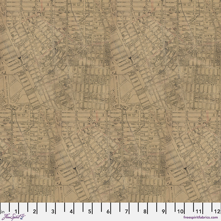 Eclectic Elements Palette Neutral - Map by Tim Holtz with Free Spirit Fabrics