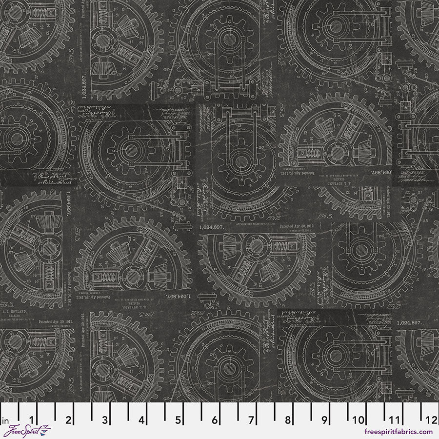 Eclectic Elements Palette Neutral - Gears by Tim Holtz with Free Spirit Fabrics