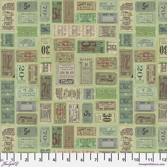 Eclectic Elements Palette Green - Tickets by Tim Holtz with Free Spirit Fabrics