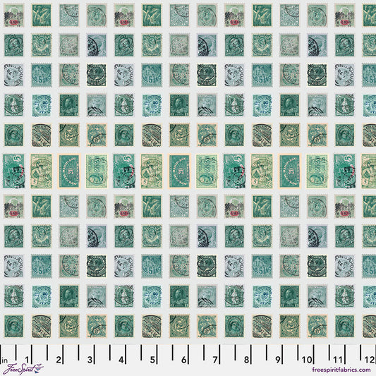 Eclectic Elements Palette Teal - Stamps - by Tim Holtz with FreeSpirit Fabrics