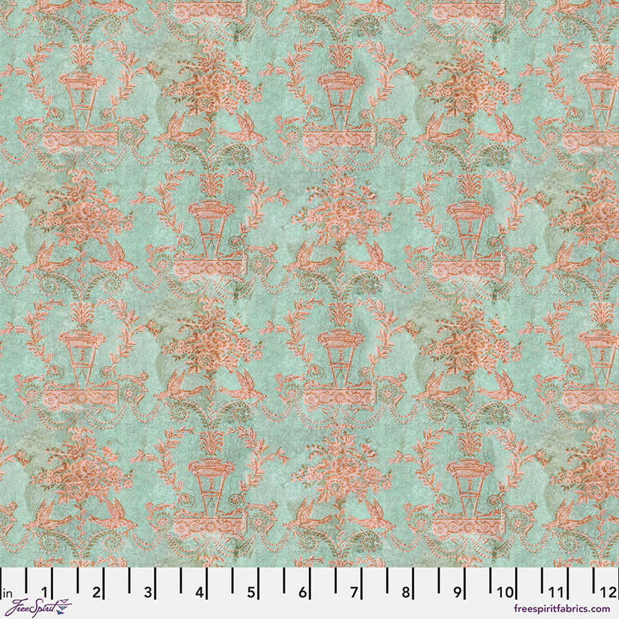 Eclectic Elements Palette Teal - Wallpaper - by Tim Holtz with FreeSpirit Fabrics