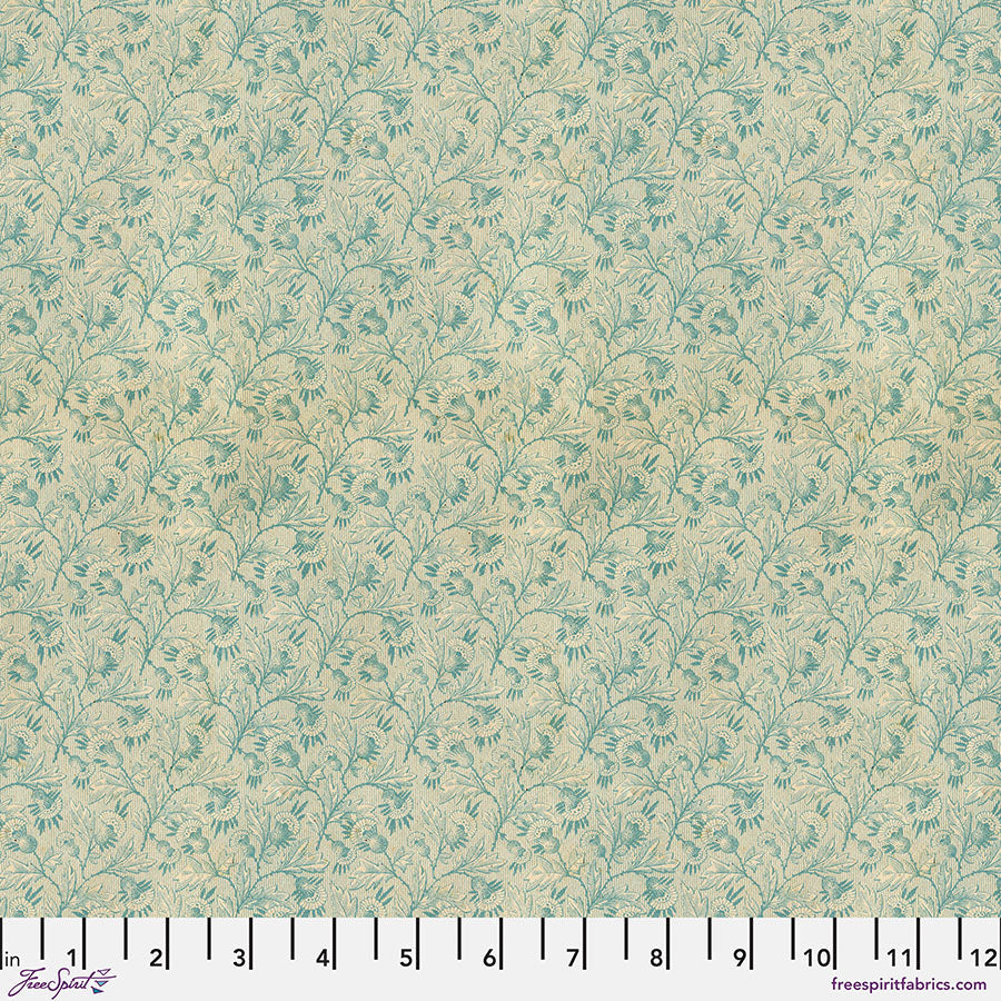 Eclectic Elements Palette Teal - Tiny Print (Half Yard Cut) - by Tim Holtz with FreeSpirit Fabrics