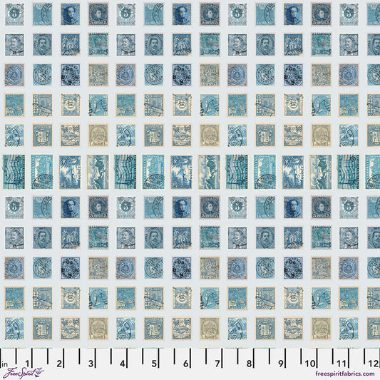 Eclectic Elements Palette Blue - Stamps - by Tim Holtz with FreeSpirit Fabrics