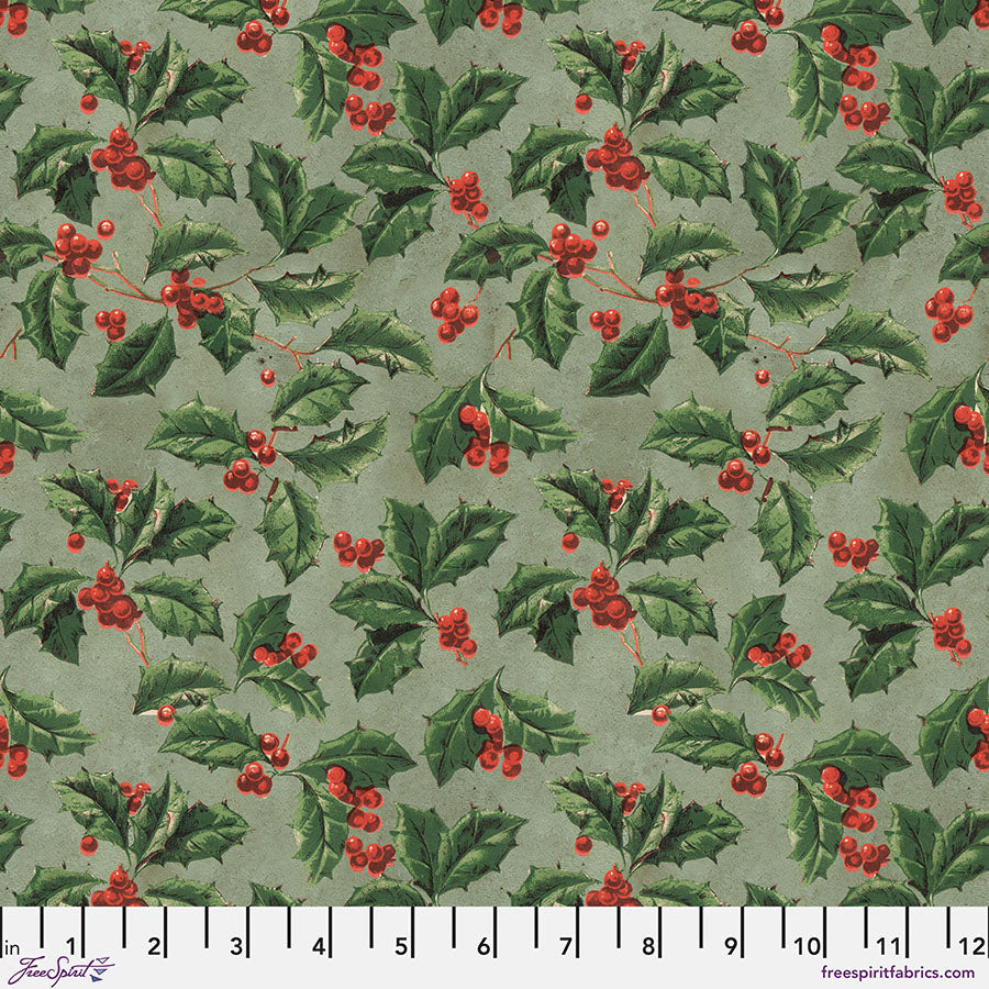 Eclectic Elements Palette Seasonal - Christmas Holly (Half Yard Cut) - by Tim Holtz with FreeSpirit Fabrics